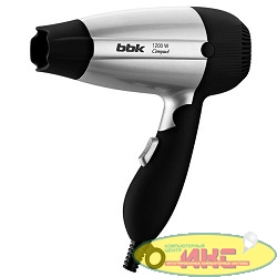Bbk фен BHD1200 черный/серебро  