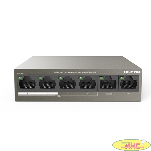 IP-COM F1106P-4-63W Коммутатор PoE, 6*10/100Mbps, 1-4 with PoE