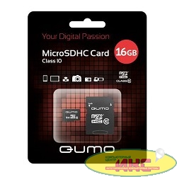Micro SecureDigital 16Gb QUMO QM16GMICSDHC10U1 {MicroSDHC Class 10 UHS-I, SD adapter}