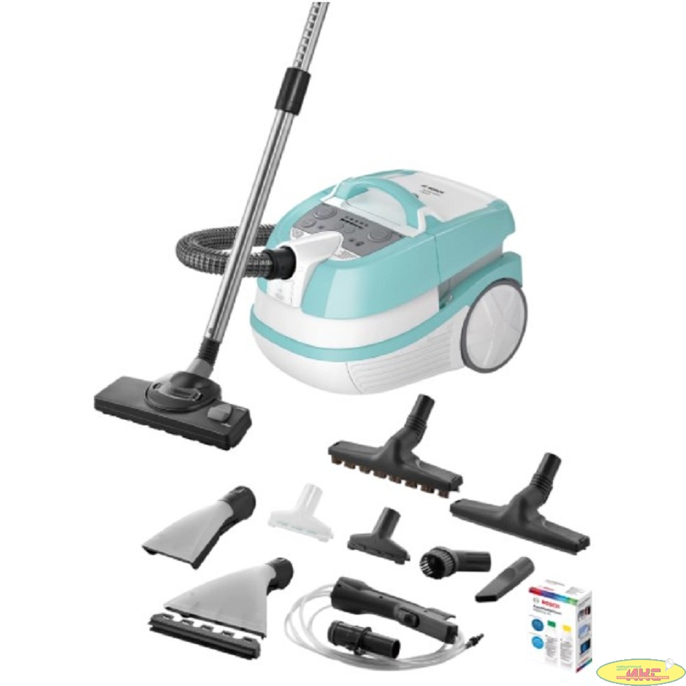 BOSCH BWD420HYG  Пылесос, контейнер, 2000 Вт, белый/голубой