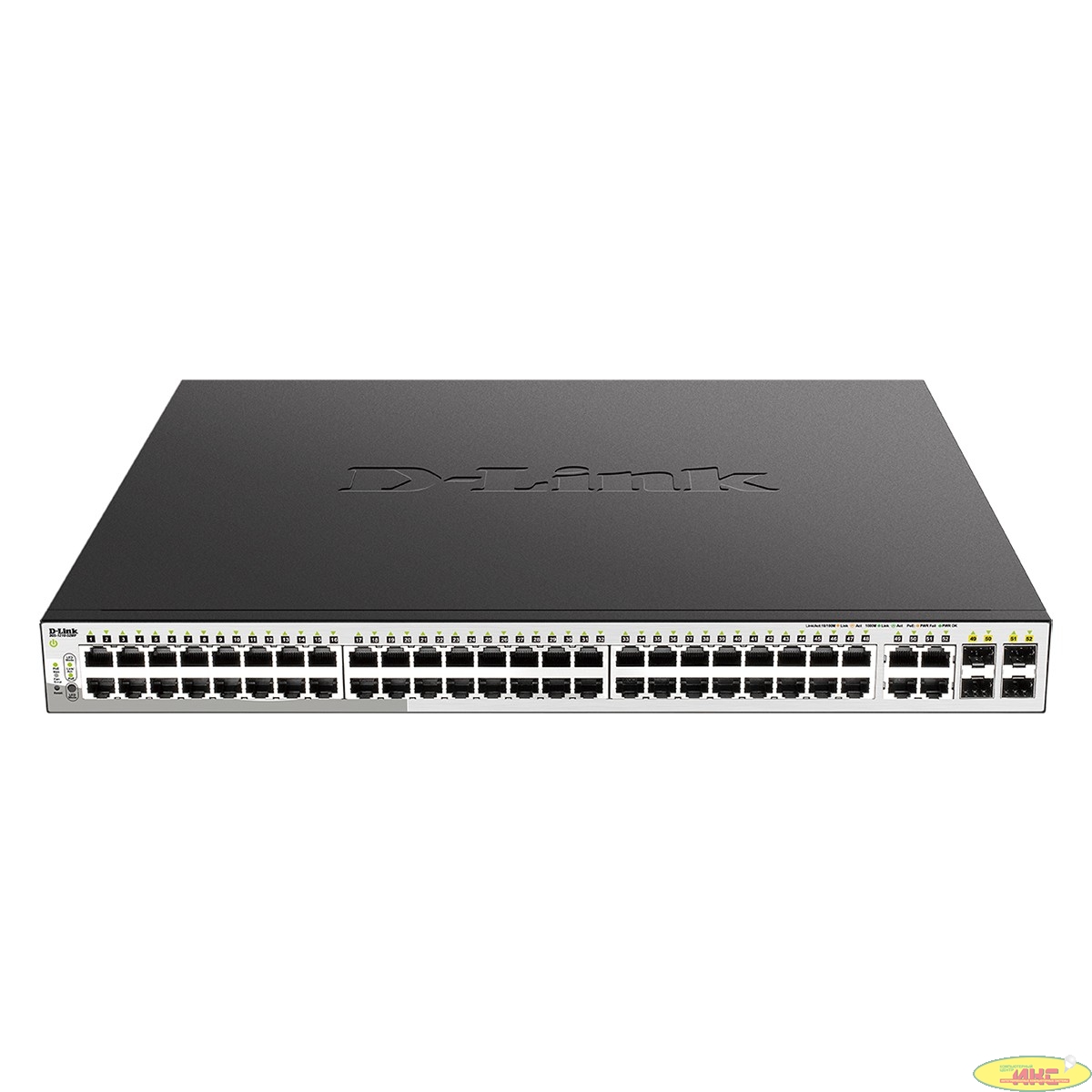 D-Link DGS-1210-52MP/F4A PROJ Настраиваемый L2 коммутатор с 48 портами 10/100/1000Base-T и 4 комбо-портами 100/1000Base-T/SFP (48 портов PoE 802.3af/at, PoE-бюджет 370 Вт)