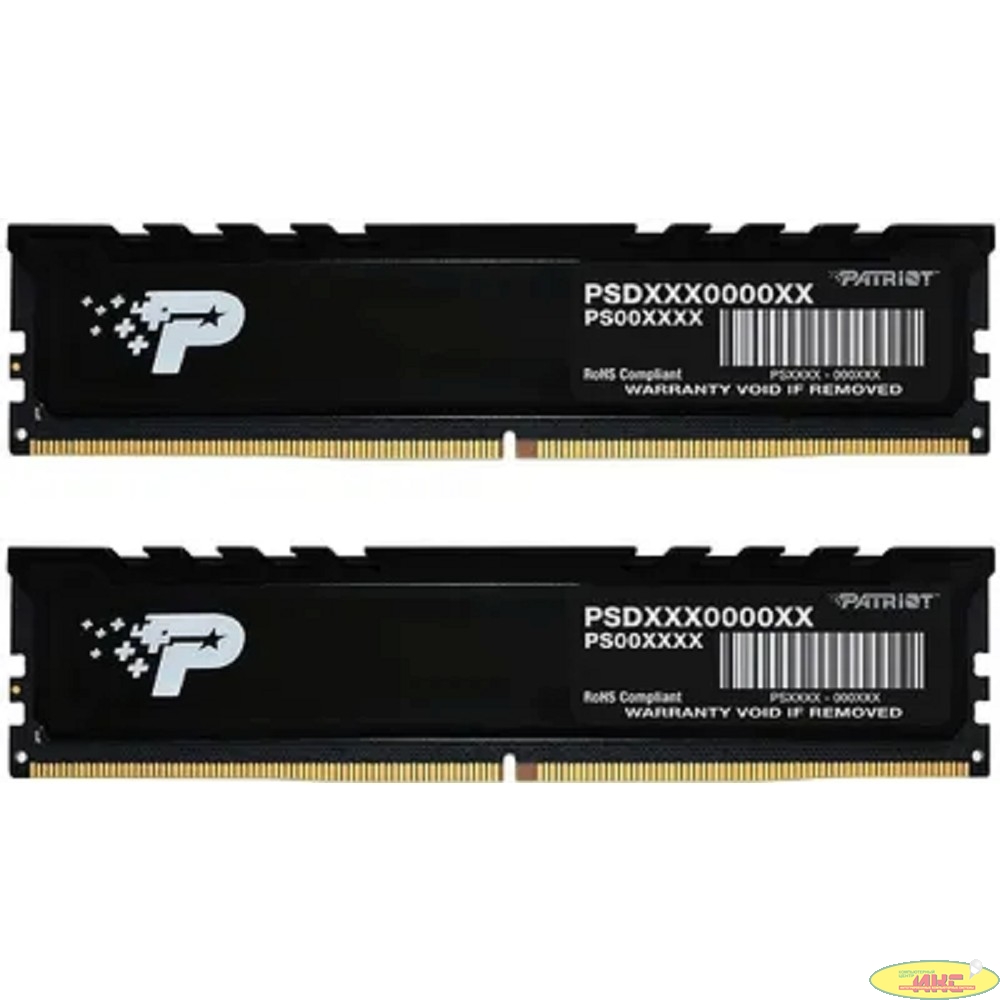 Память DDR5 2x32GB 4800MHz Patriot PSP564G4800KH1 Signature Premium RTL PC5-38400 CL40 DIMM 288-pin 1.1В kit single rank с радиатором Ret