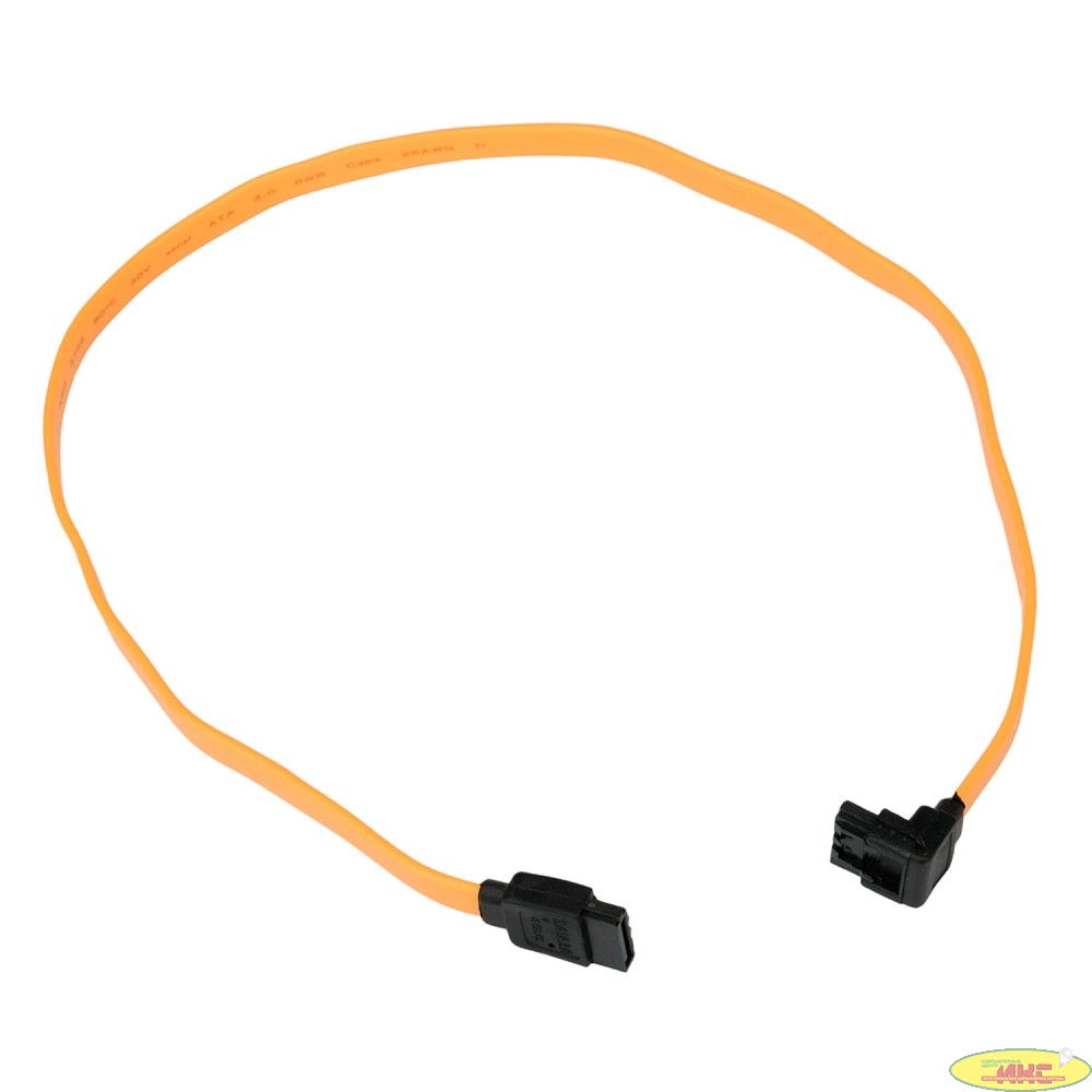 Cablexpert Кабель интерфейсный SATA Sata3 7pin / 7pin, угловой, защелка, 50см, желтый, пакет (CC-SATAM-DATA90-YL-50CM)