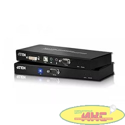 ATEN CE600(-A7-G) Удлинитель, DVI Single Link+KBD&MOUSE USB+AUDIO+RS232, 60 метр., DVI-D+2xUSB A-тип+ 2xMINI JACK+DB9, Female, с KVM-шнуром USB DVI-D Single Link 1x1.8м., Б.П. 220> 5.3V