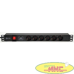 5bites PDU619A-06 Блок розеток  6S / AL / SWITCH / 1U / 19" / 2M*3G*1.5MM2 / VDE