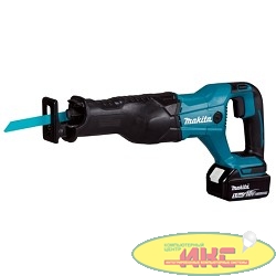 Makita DJR186RFE Пила саб ак ,{18В,2х3Ач Li-ion,0-2800об\м,ход-32мм,рез-255мм,3.5кг,чем,подсв,н-р пилок,XPT}