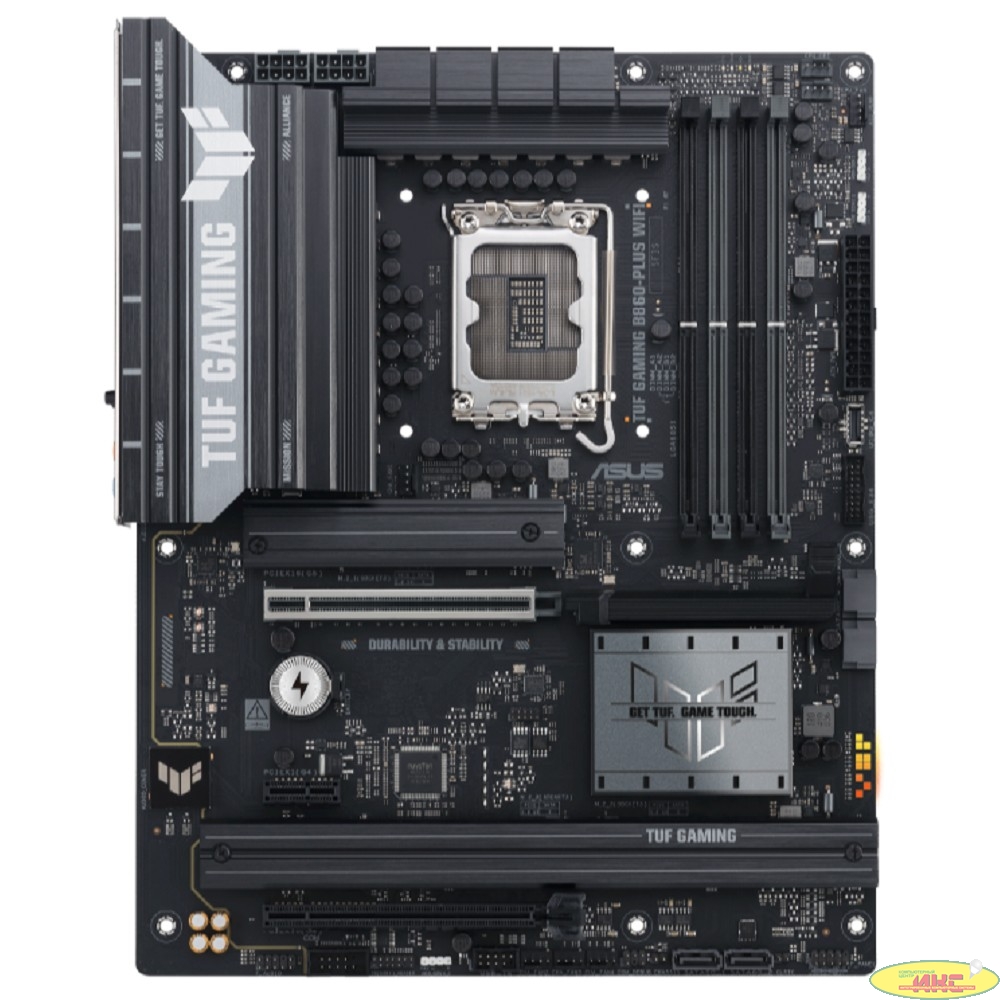 ASUS TUF GAMING B860-PLUS WIFI  (Socket LGA1851,mATX, 4xDDR5(256GB), DP/HDMI/USB4, 1xPCIe 5.0x16/1xPCIe 4.0x4, 1xLAN(2.5GbE), Wi-Fi, BT, 4xSATA 6Gb/s, 3xM.2, 1xType-C, 6xUSB 3.2, 1xUSB 2.0)