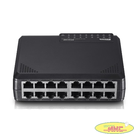 Netis ST3116P Коммутатор, неуправляемый 16-портовый 10/100 Мбит/с, 16 порта RJ45 10/100 Мбит/с, настольный, пластиковый корпус