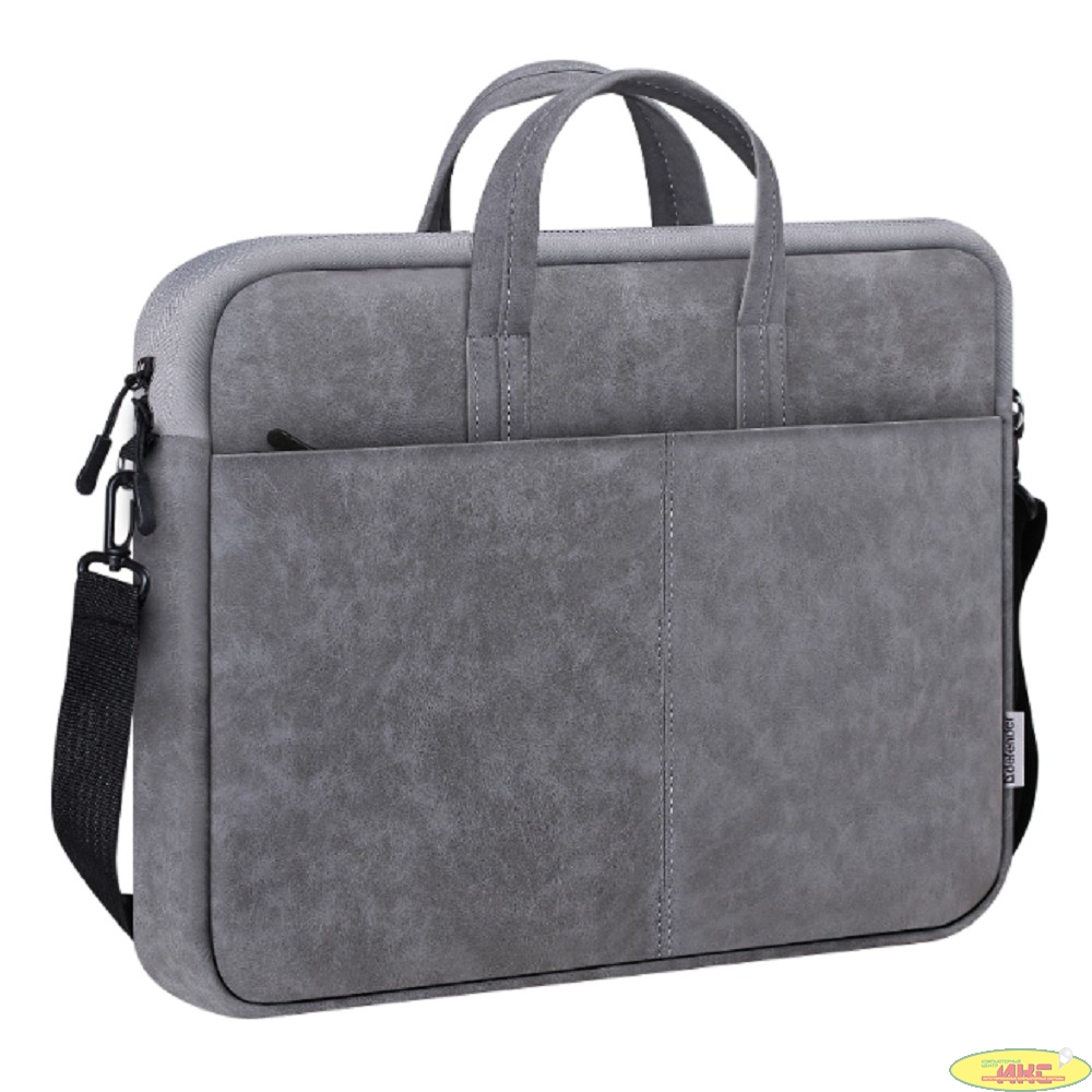 Defender Сумка для ноутбука Solid  15.6" PU кожа, серый, карман (26088)			