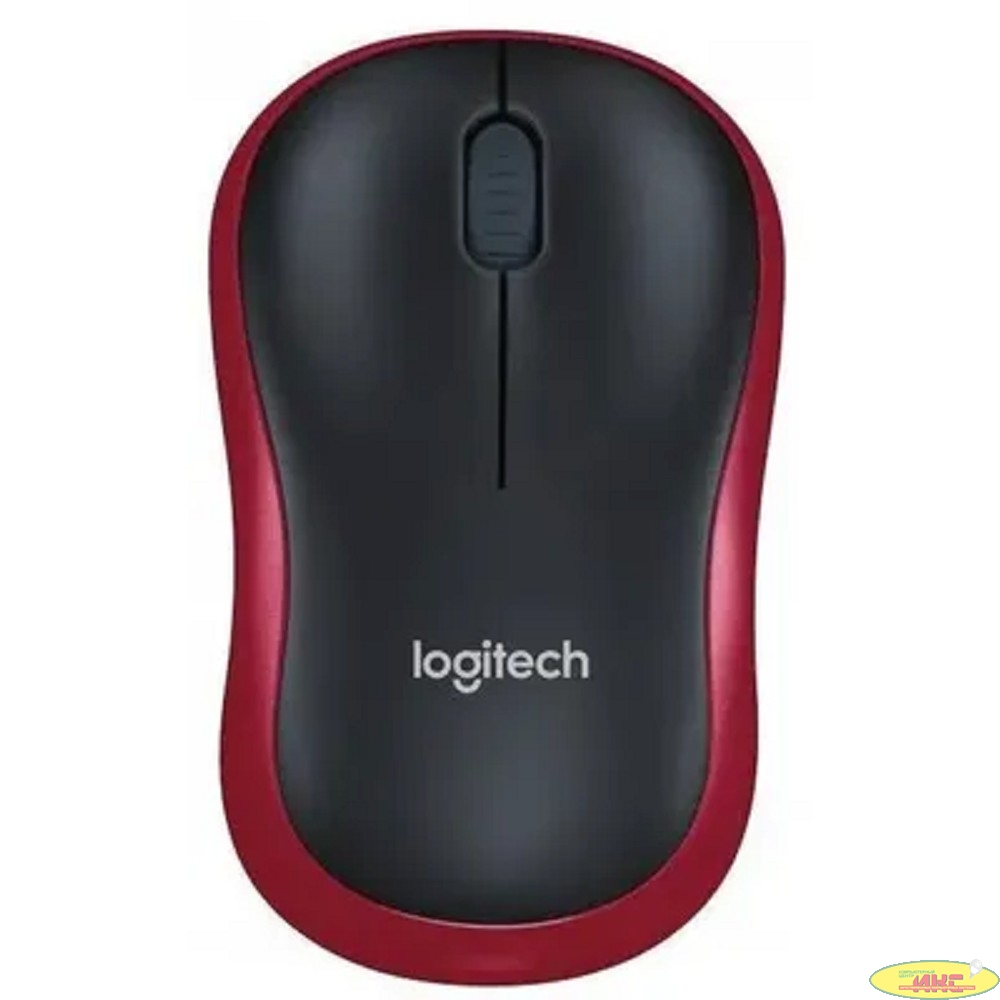 Мышь Logitech M186 черный/красный оптическая 1000dpi беспров. USB для ноутбука 2but (910-004133)