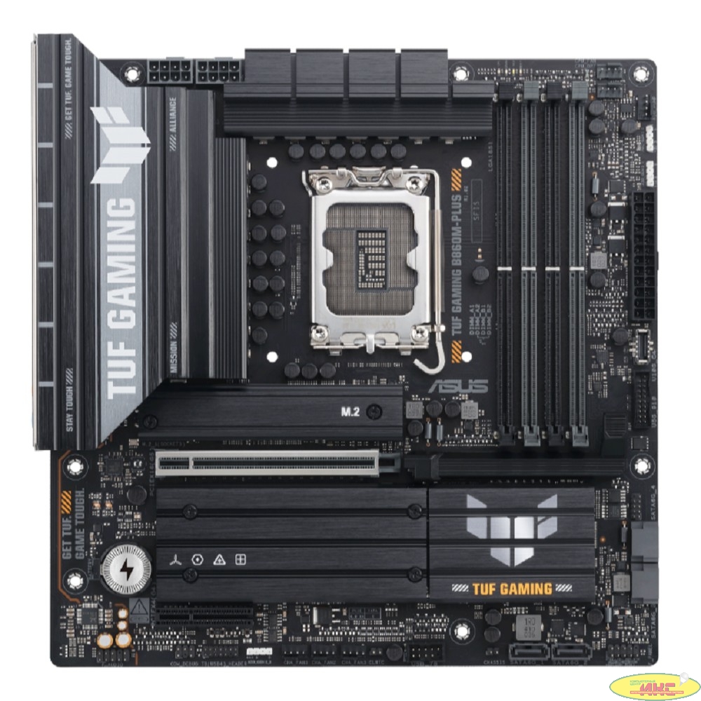 ASUS TUF GAMING B860M-PLUS (Socket 1851, ATX, 4xDDR5(256GB), DP/HDMI/1 x Type-С supports DP, 1xPCIe 5.0x16/1xPCIe 4.0x1, 1xLAN(2.5GbE), 4xSATA 6Gb/s, 3xM.2,1xType-C, 5xUSB 3.2, 2xUSB 2.0)