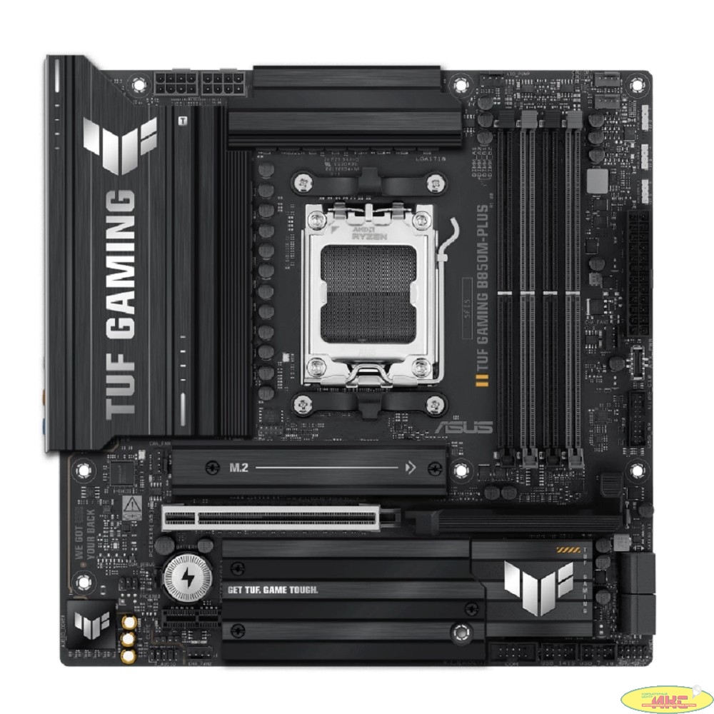 ASUS TUF GAMING B850M-PLUS (Socket AM5, mATX, 4xDDR5(256GB), DP/HDMI, 1xPCIe 5.0x16/1xPCIe 4.0x1, 1xLAN (2.5GbE), 4xSATA 6Gb/s, 3xM.2, 1xType-C, 7xUSB 3.2, 4xUSB 2.0)