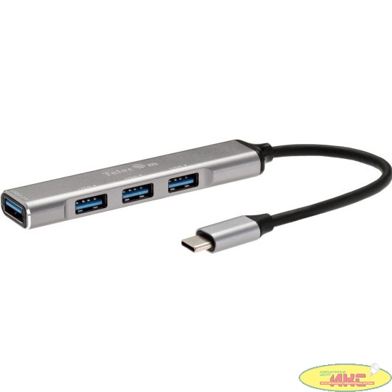 Telecom TA308C Переходник USB 3.1 Type-C-->USB3.0+3 USB2.0, Aluminum Shell, 0.2м Telecom <TA308C>