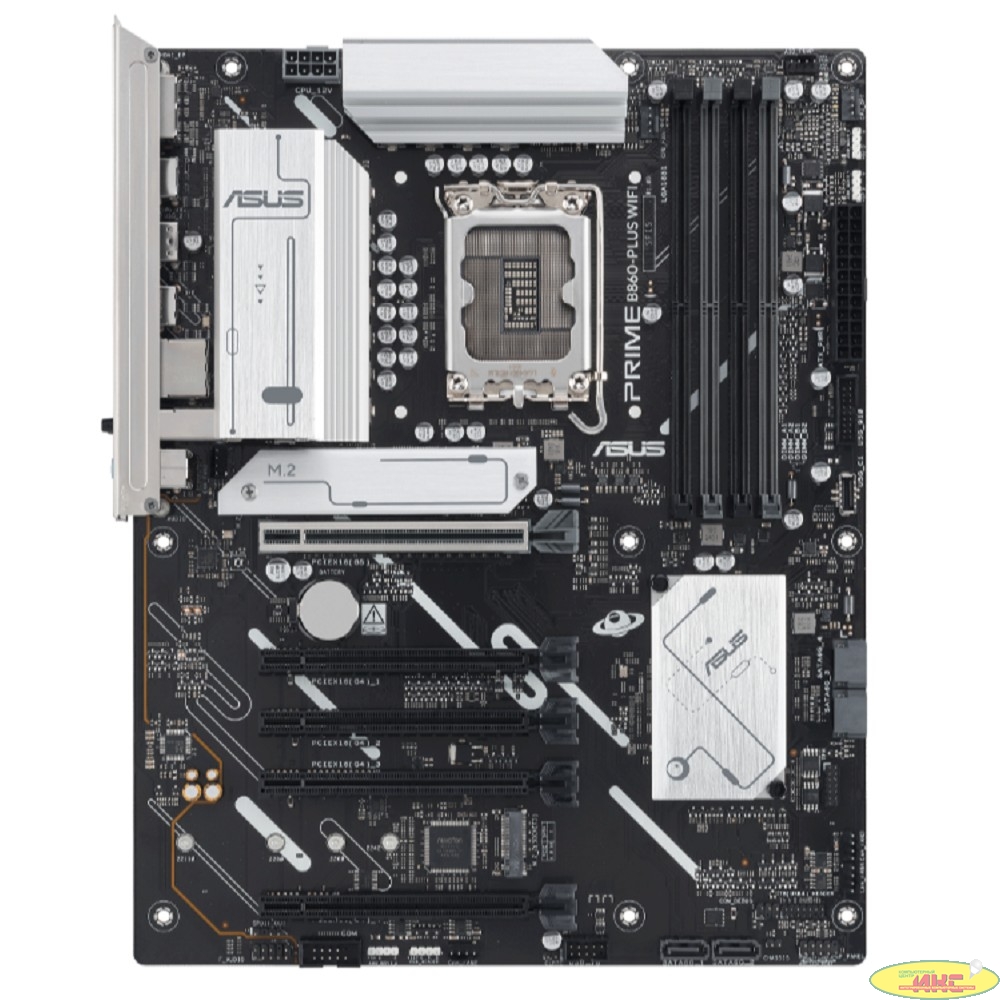 ASUS PRIME B860-PLUS WIFI (Socket 1851, ATX, 4xDDR5(256GB), DP/HDMI, 1xPCIe5.0x16/1xPCIe4.0x16/3 x PCIe 4.0 x16, 1xLAN (2.5GbE), Wi-Fi 6E, BT, 4xSATA 6Gb/s, 3xM.2, 1xType-C, 3xUSB 3.2, 4xUSB 2.0)