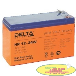 Delta HR 12-34W (9 А\ч, 12В) свинцово- кислотный  аккумулятор