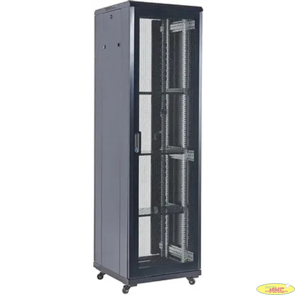 Шкаф серверный Rexant (04-4266-232) напольный 42U 600x800мм пер.дв.перфор. металл 2 бок.пан. направл.под винты 800кг черный 230град. IP20 сталь