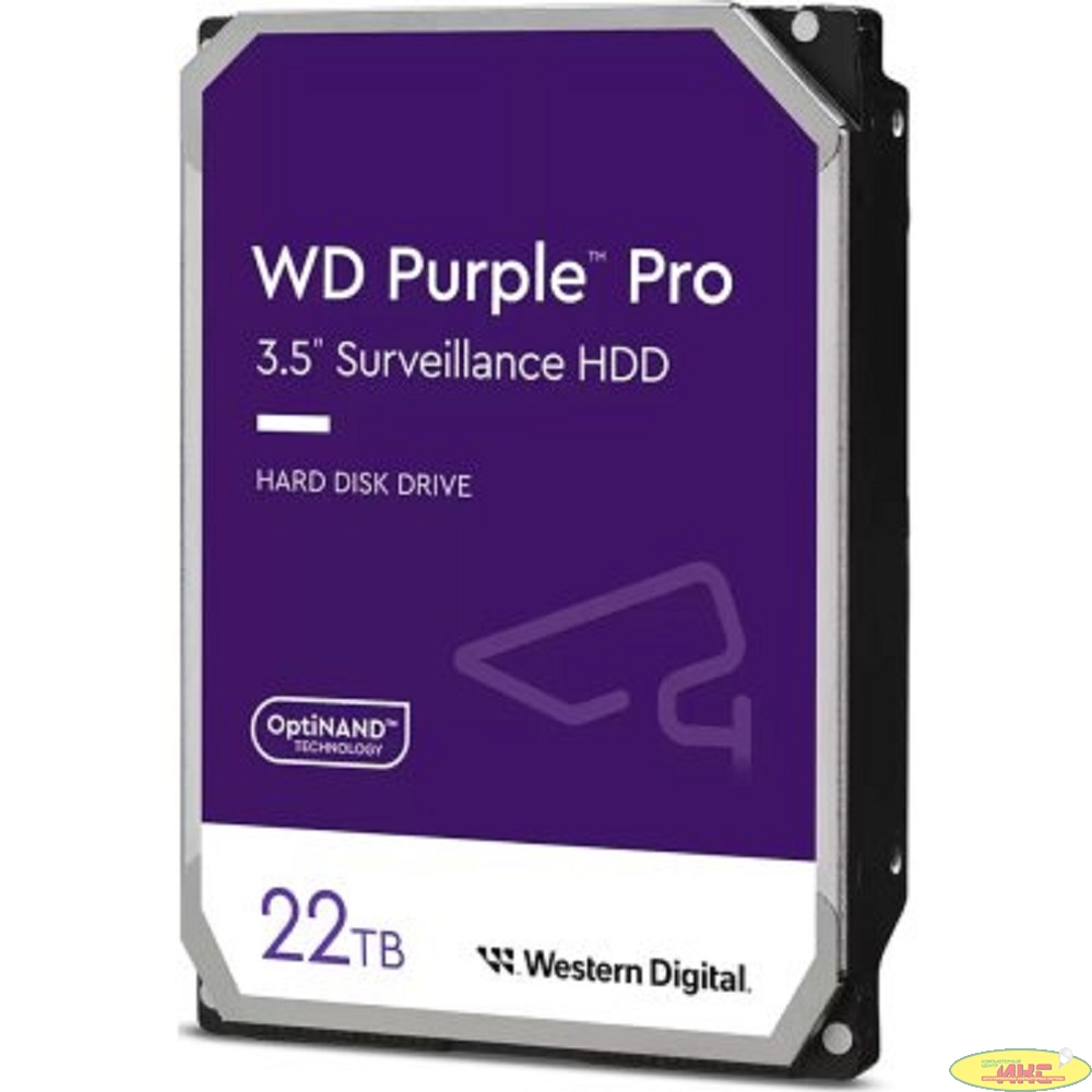 22TB WD Purple Pro (WD221PURP) {Serial ATA III, 7200- rpm, 512Mb, 3.5"}
