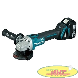 Makita DGA504Z Угловая шлифовальная машина аккумуляторная ф125мм [DGA504Z] {18В,Li-ion,8500об\м,2.5кг,кор,б\акк и з\у,совмест с  4Ач Li-ion}