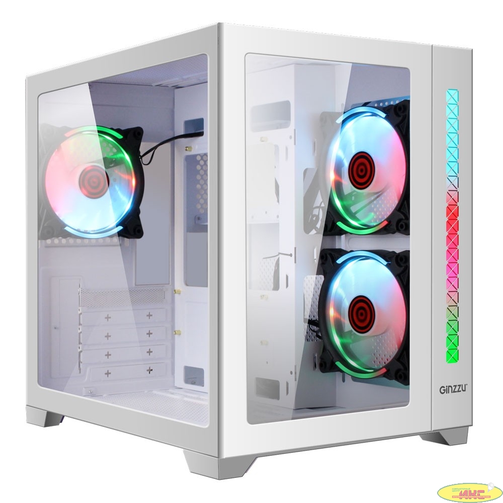 Ginzzu V450 RGB Белый CRC6  FAN12CM RGB*3