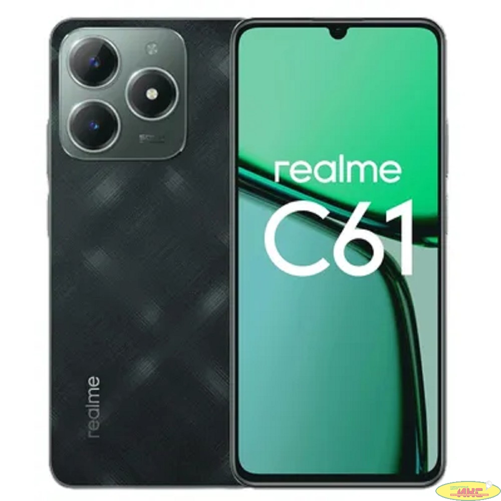 Смартфон Realme RMX3930 C61 128Gb 8Gb темно-зеленый моноблок 3G 4G 6.67" 720x1600 Android 13 50Mpix 802.11 a/b/g/n/ac NFC GPS GSM900/1800 GSM1900 TouchSc VidConf A-GPS microSD max2048Gb