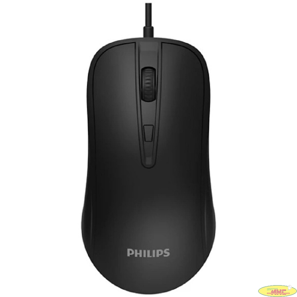 Philips  Проводная Мышь SPK7214, 4 кноп., USB 2.0, 800-1600dpi, Чёрный