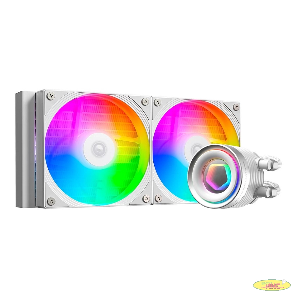 Система водяного охлаждения ID-Cooling FX240 Inf ARGB  WHITE Soc-AM5/AM4/1200/1700/1851 белый 4-pin 27.2dB Al+Cu 300W Ret