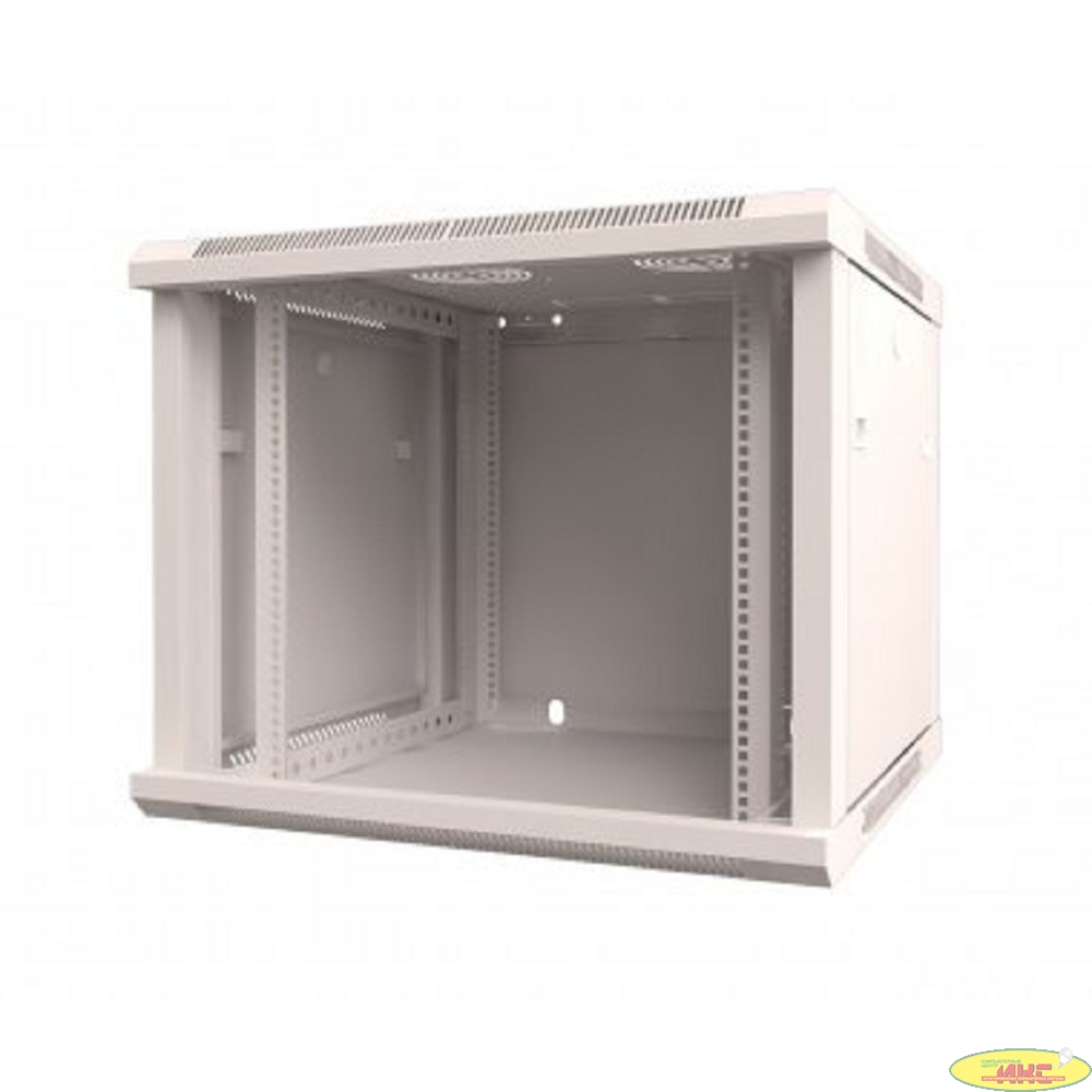 Rexant (04-0966-111) Настенный шкаф 19" 9U 600х600х501 (ШхГхВ), дверь стекло, металлическая задняя стенка, боковые съемные стенки, RAL 7035