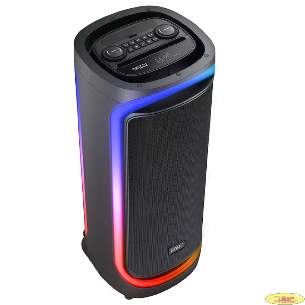 Ginzzu GM-206 {BLUETOOTH (V5,0), встроенный аккумулятор Li-Ion,12В /12000мАч, мощность по RMS 240Вт, 30Гц- 18кГ}