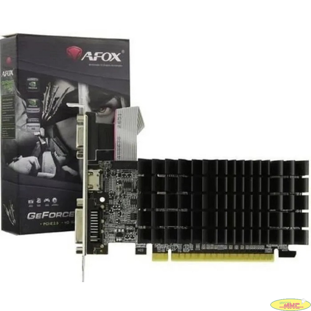 Видеокарта AFOX Geforce G210 LP 1GB, DDR3 64-bit, VGA/DVI/HDMI  Fan (AF210-1024D3L5) RTL 
