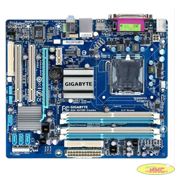Мат.плата GigaByte GA-G41M-Combo(GQ) S775<G41> PCI-E+SVGA+GbLAN SATA MicroATX 2DDR-II+2DDR-III