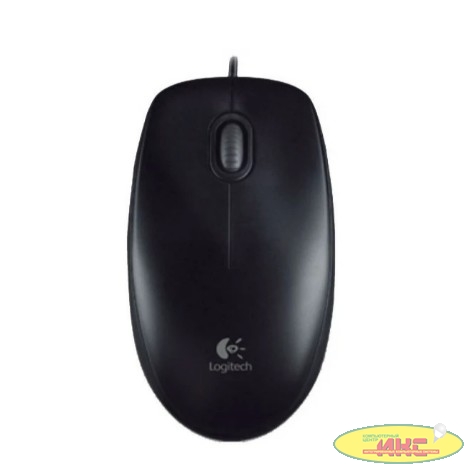 Мышь проводная Logitech B100 black (USB, оптическая, 800dpi, 2but) (910-0055477)