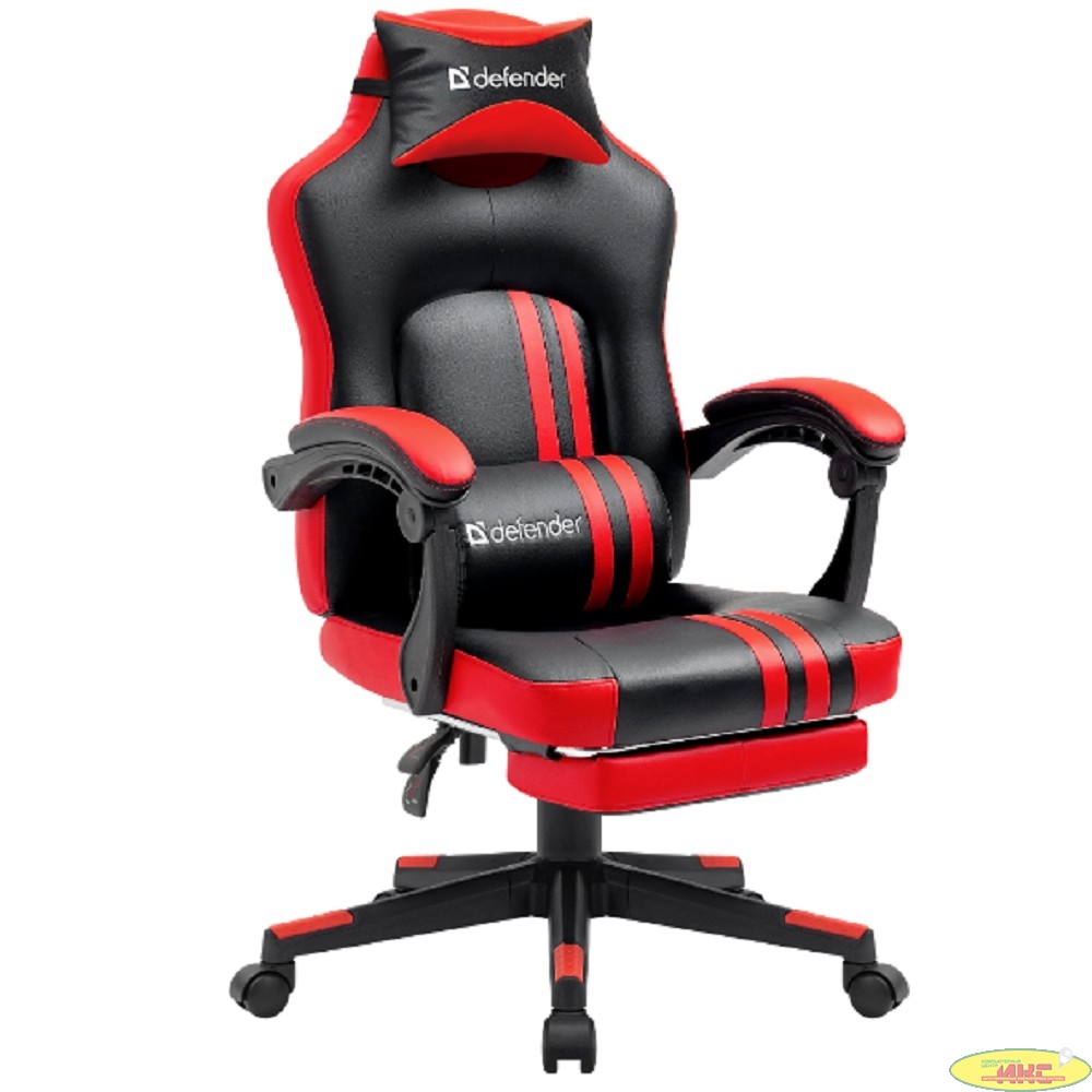 Игровое кресло Diablo Черный/Красный,PU,подножка DEFENDER (64407)
