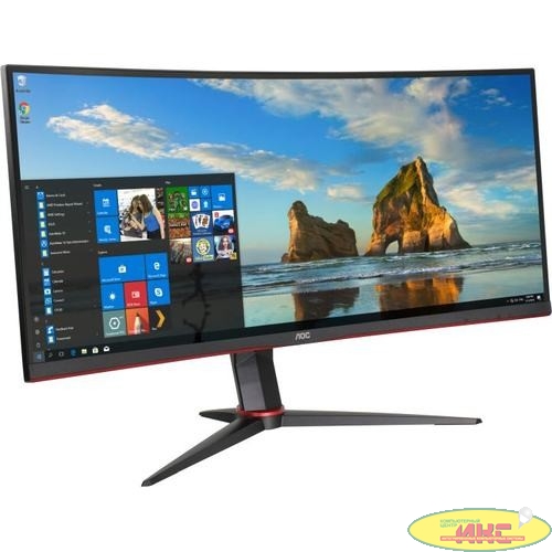 МОНИТОР 34" AOC CU34G2X Black-Red (VA, изогнутый, 3440x1440, 144Hz, 1 ms, 178°/178°, 300 cd/m, 80M:1, +2xHDMI 2.0, +DP)