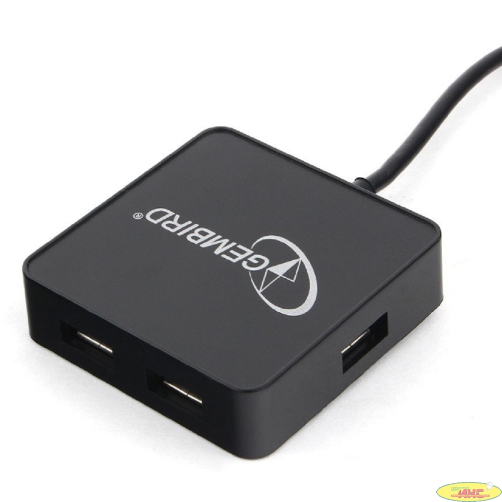 Gembird Разветвитель USB3.1 4xUSB, с доп.питанием (порт Type-C), кабель Type-C 19см, черный, коробка (UHB-C424)