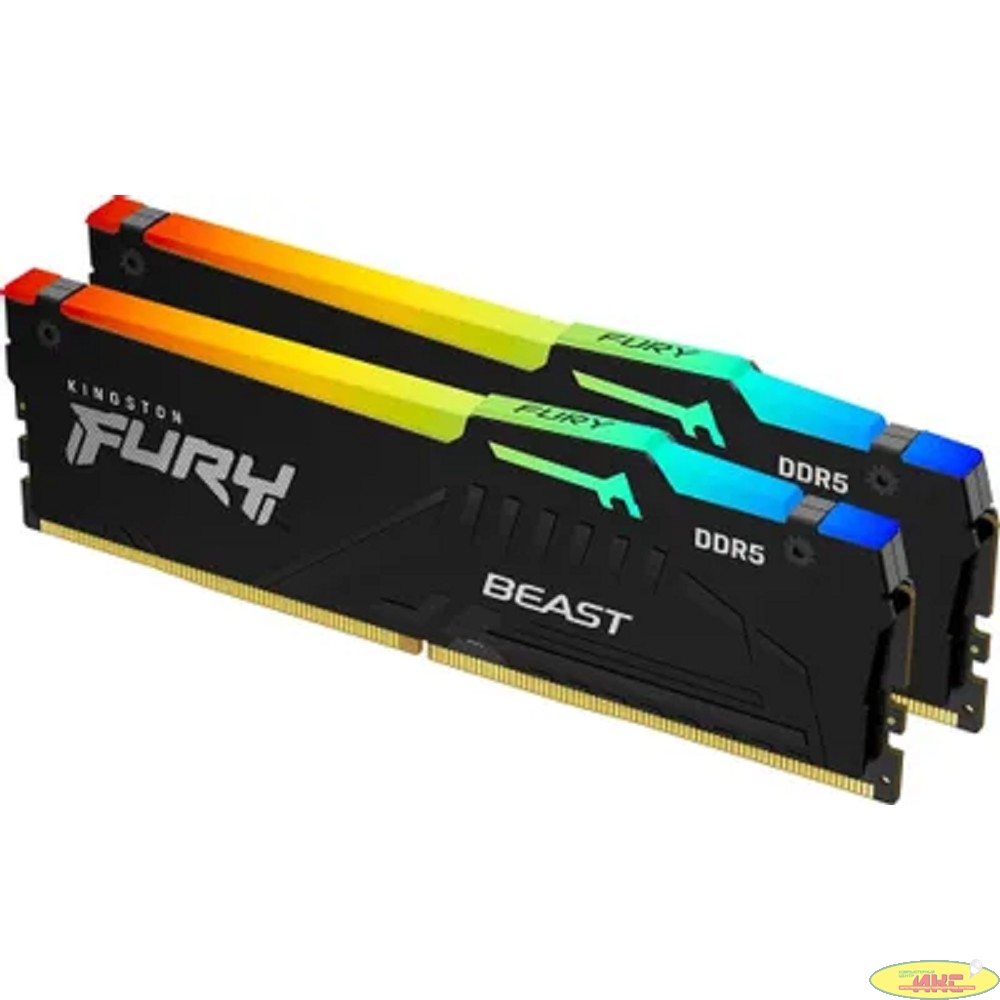 Память DDR5 2x8Gb 6000MHz Kingston KF560C36BBEAK2-16 Fury Beast RGB RTL Gaming PC5-48000 CL36 DIMM 288-pin 1.35В single rank с радиатором Ret