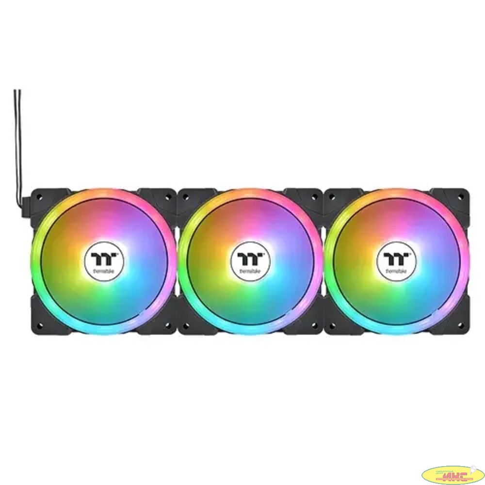 Кулер для компьютерного корпуса, Thermaltake, SWAFAN EX14 RGB PC Cooling Fan, 3 Fan Pack, CL-F168-PL14SW-A, ARGB 140мм вентилятор, 4 PIN PWM, 500-2000 об.мин, 81.6CFM, 38.8 dB(A), 140х140х25мм, Чёрный