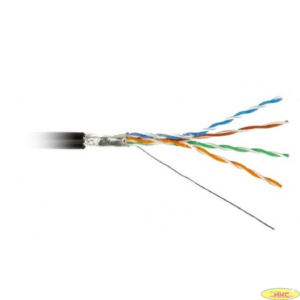 Кабель информационный Hyperline FUTP4R-C5E-S24-OUT-PE-BK-500 кат.5E FTP 4 пары 24AWG PE внешний 500м черный