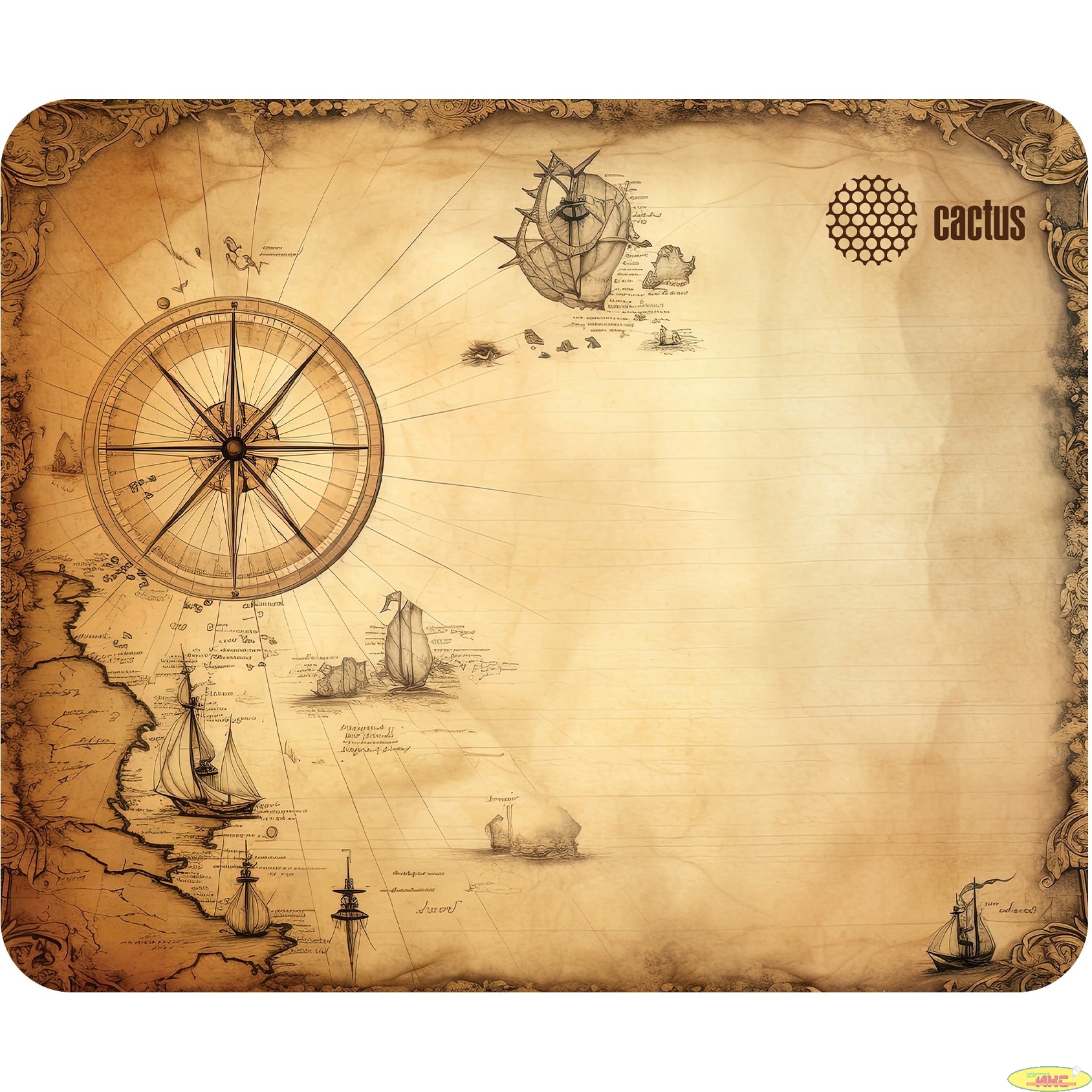 Коврик для мыши Cactus Antique map 220x180x2мм (CS-MP-P08XS)