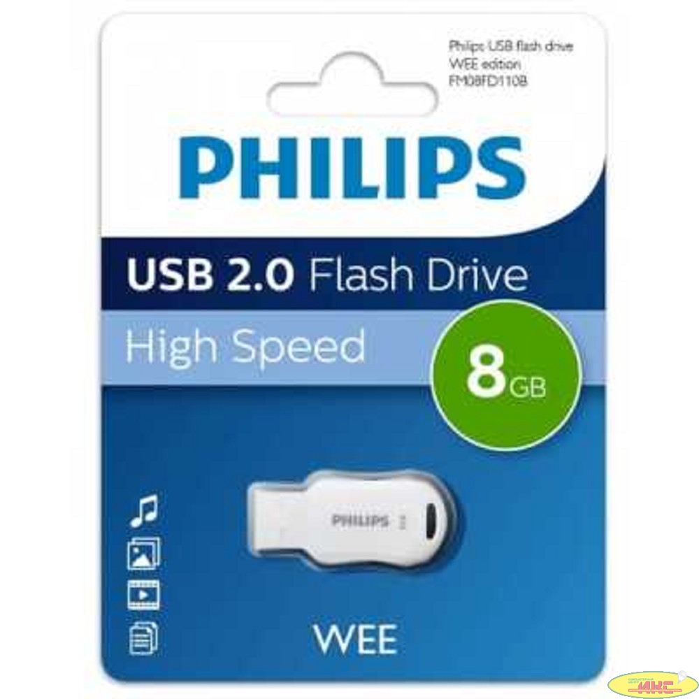 PHILIPS USB Drive 8GB PHILIPS WEE 2.0 8GB, USB 2.0 (FM08FD110B/97)
