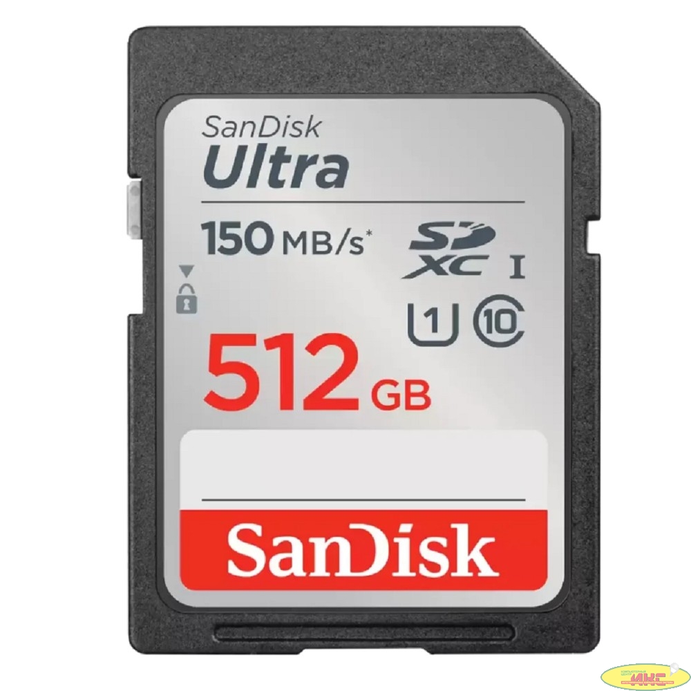 Карта памяти SecureDigital 512Gb Sandisk Ultra SDXC class 10 UHS-I (SDSDUNC-512G-GN6IN)