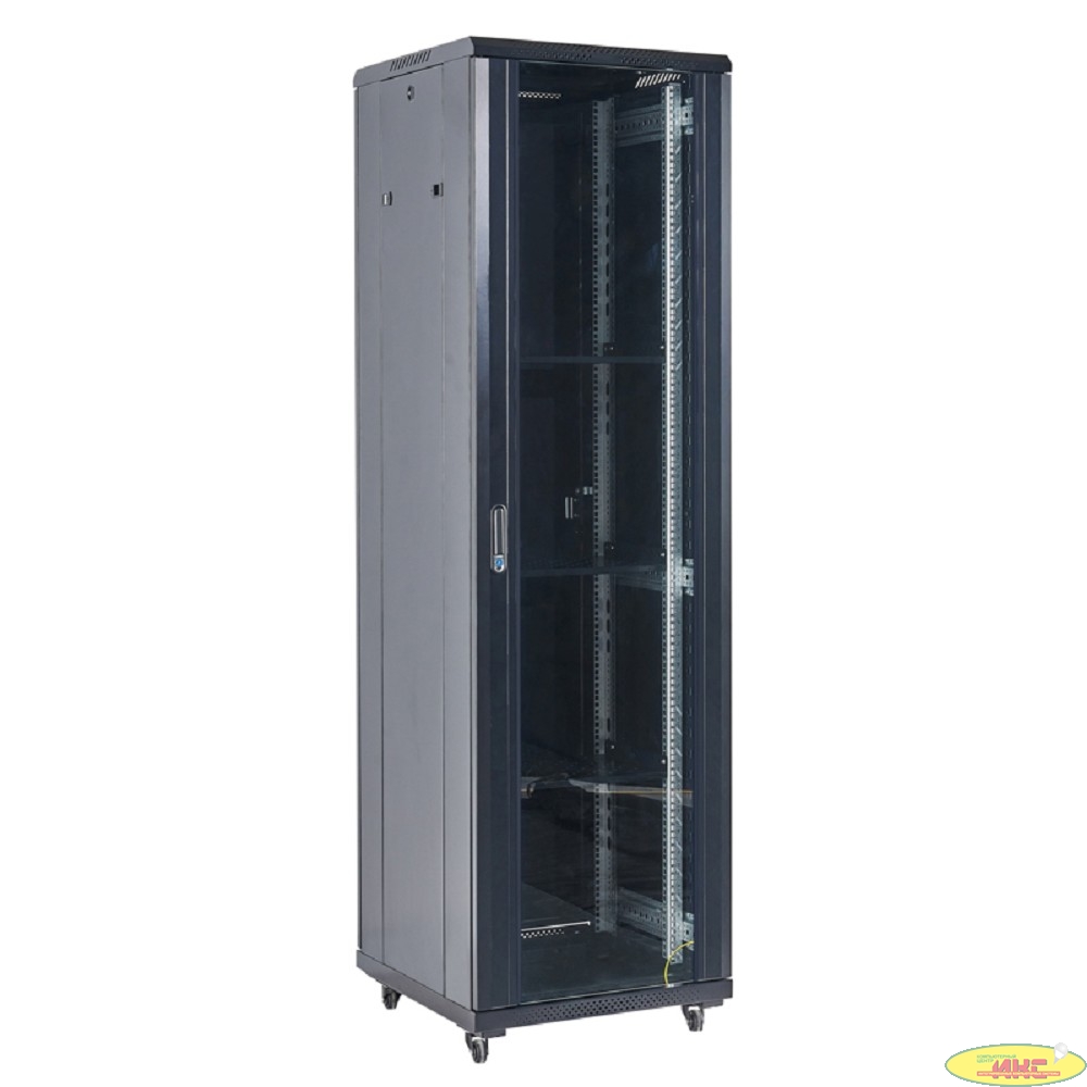 Rexant (04-3766-212) Напольный шкаф 19" 37U 600х600х1832 (ШхГхВ), дверь стекло, металлическая задняя дверь, боковые съемные стенки, RAL 9005
