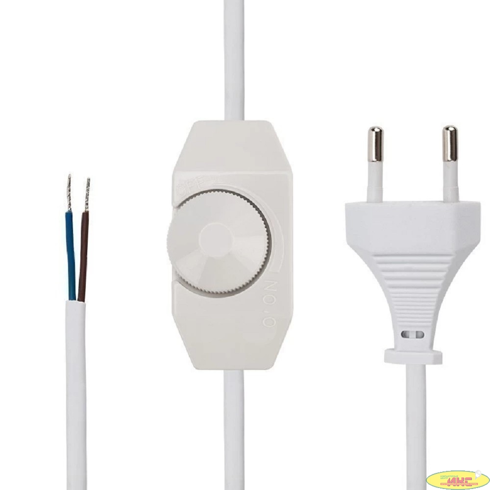 Rexant (11-1139) Шнур сетевой с диммером, 2х0,75 мм? 2м белый