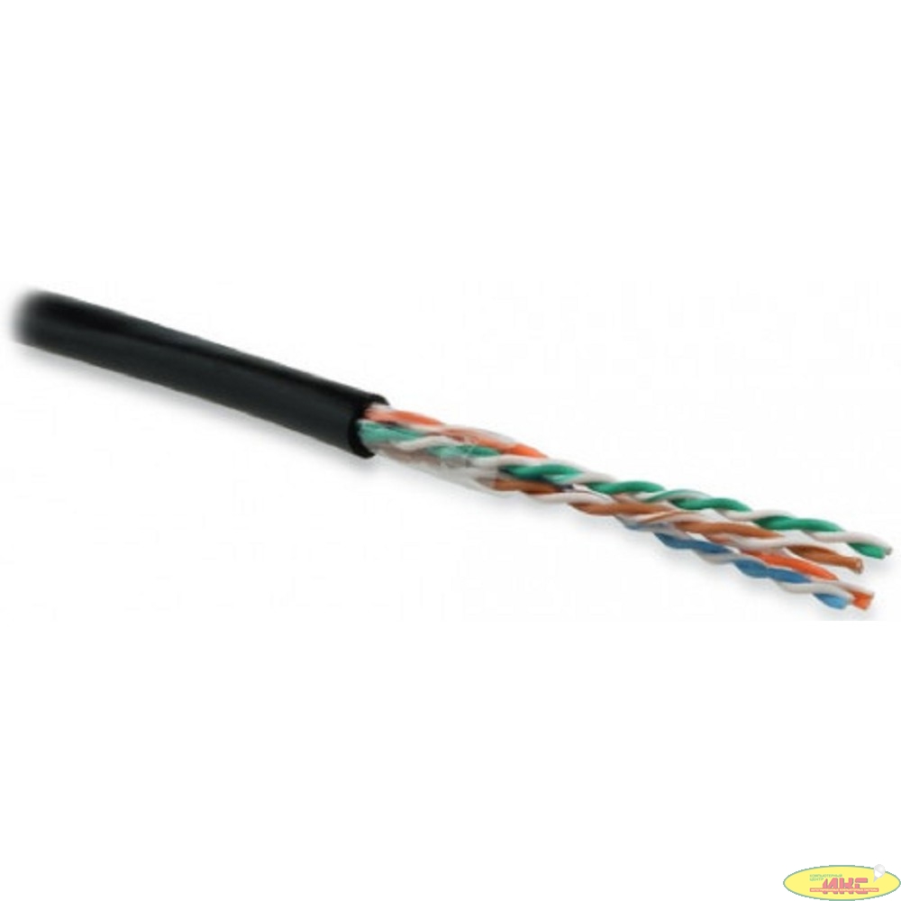Кабель информационный Hyperline UUTP4R-C5E-S24-OUT-PE-BK-500 кат.5E UTP 4 пары 24AWG PE внешний 500м черный