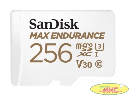 Карта памяти SanDisk MAX ENDURANCE microSDXC 256GB + SD Adapter - for home security cameras & dashcams, up to 120,000 Hours, Full HD / 4K videos, Extreme endurance, up to 100/40 MB/s Read/Write speeds