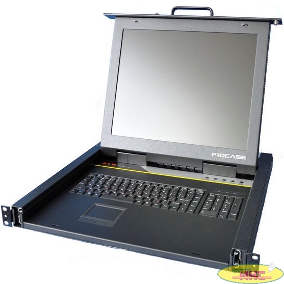 ProCase R1916 Консоль однорельсовая , КВМ 16 порт, LCD 19'', single rail console KVM 16 port, LCD D-Sub, USB, разрешение 1280*1024, 16 кабелей