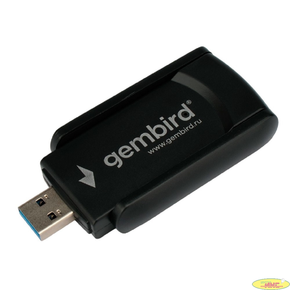 Gembird Сетевой адаптер WiFi+Bluetooth 1.3 Гбит, двухдиап. с антеннами, USB,802.11b/a/g/c/ac,RTL8822 (WNP-UA-020)