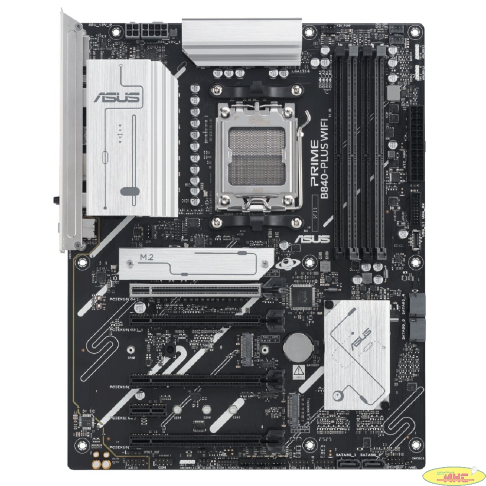 ASUS PRIME B840-PLUS WIFI (Socket AM5, ATX, 4xDDR5(192GB), HDMI 2.1/DP, 1xPCIe 4.0x16/3xPCIe 3.0x16, 1xLAN (2.5GbE), Wi-Fi, BT, 4xSATA 6Gb/s, 3xM.2, 1xType-C, 3xUSB 3.2, 4xUSB 2.0)