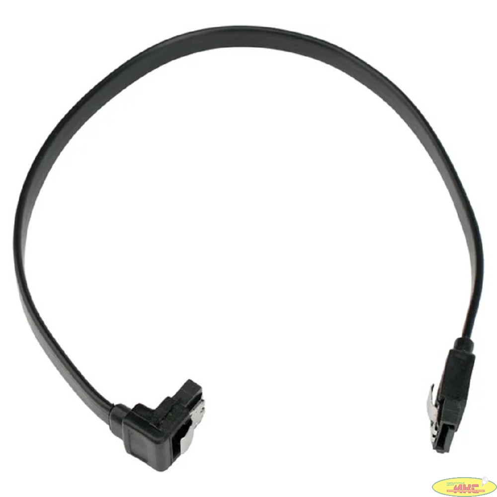 Cablexpert Кабель интерфейсный SATA Sata3 7pin / 7pin, угловой, защелка, 30см, черный, пакет (CC-SATAM-DATA90-BL-30CM)