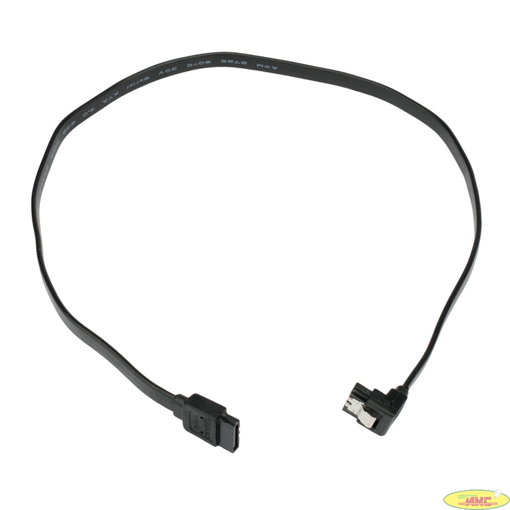 Cablexpert Кабель интерфейсный SATA Sata3 7pin / 7pin, угловой, защелка, 50см, черный, пакет (CC-SATAM-DATA90-BL-50CM)
