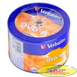 Verbatim  Диски DVD-R  4.7Gb 16-х, 50шт. Shrink (43731)